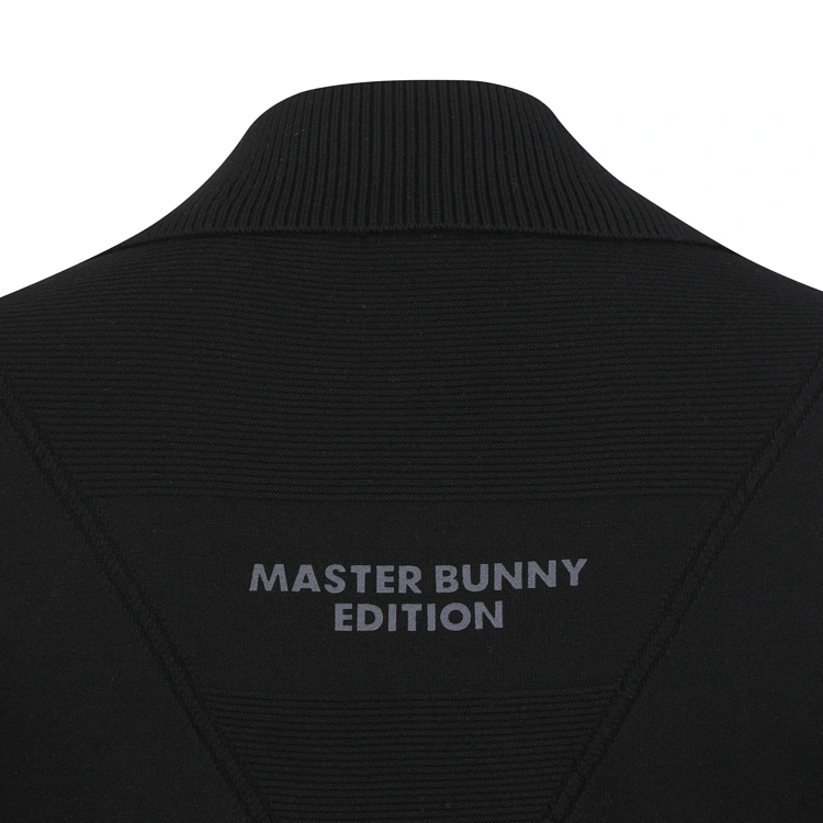 Áo knit golf nữ cổ bẻ hàng nút màu đen — ảnh 5