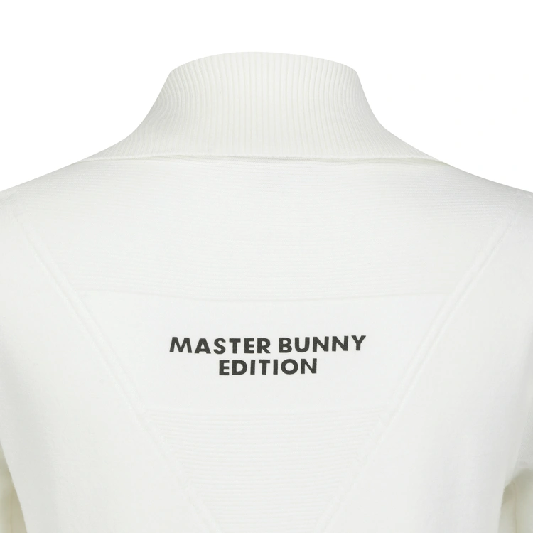 Áo knit golf nữ cổ danton tay dài màu ngà — ảnh 5