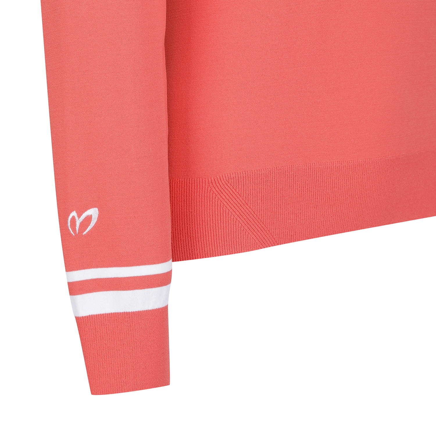 Áo knit golf nữ cổ bẻ tay dài màu hồng cam — ảnh 4