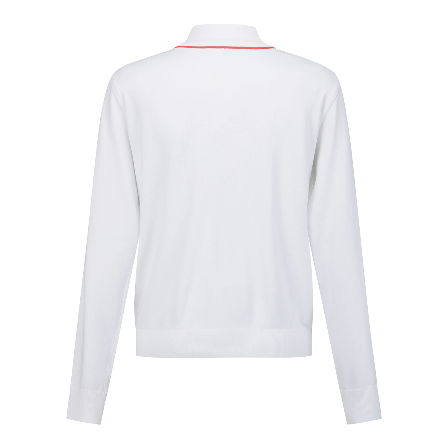 Áo knit golf nữ cổ V phối viền đỏ trắng — ảnh 2