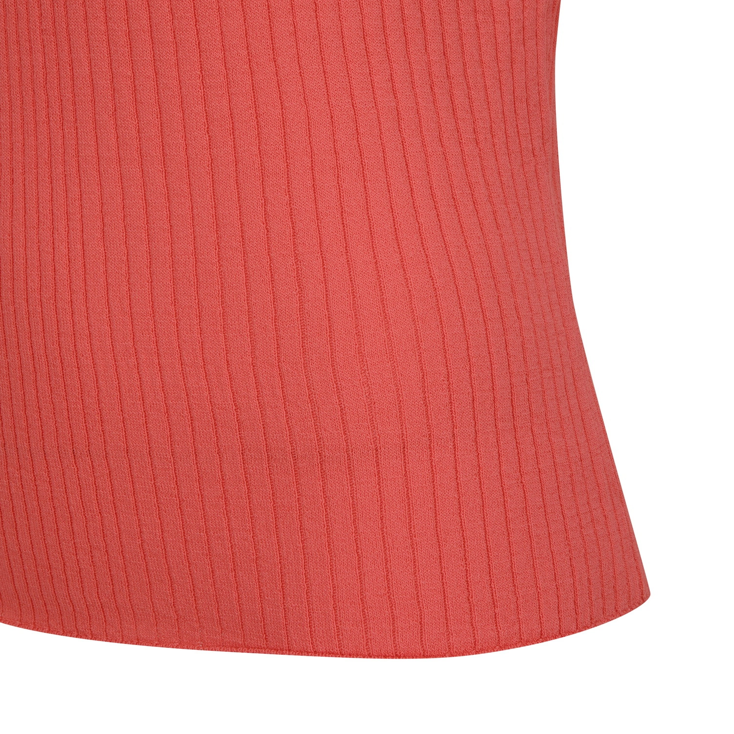 Áo knit golf nữ cổ bẻ tay lửng màu cam san hô — ảnh 5