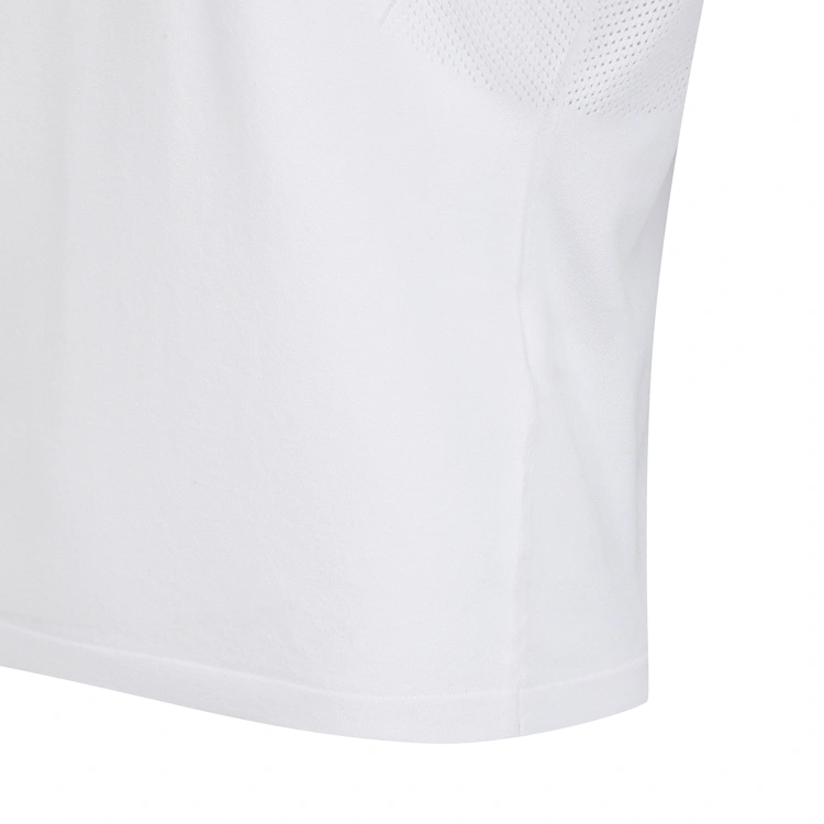 Áo knit golf nữ tay ngắn viền sọc màu trắng — ảnh 6