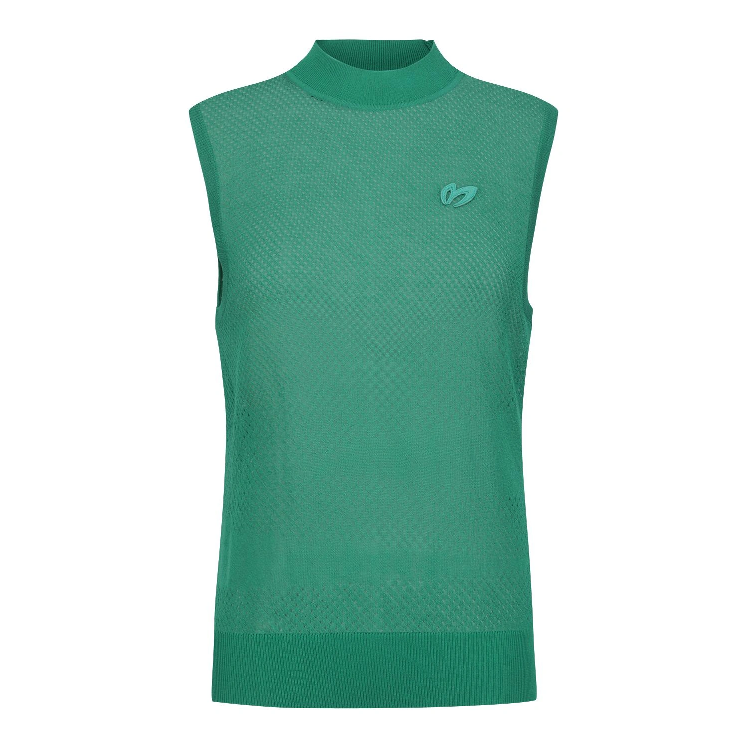 Áo vest golf nữ không tay cổ cao màu xanh lá Master Bunny Edition