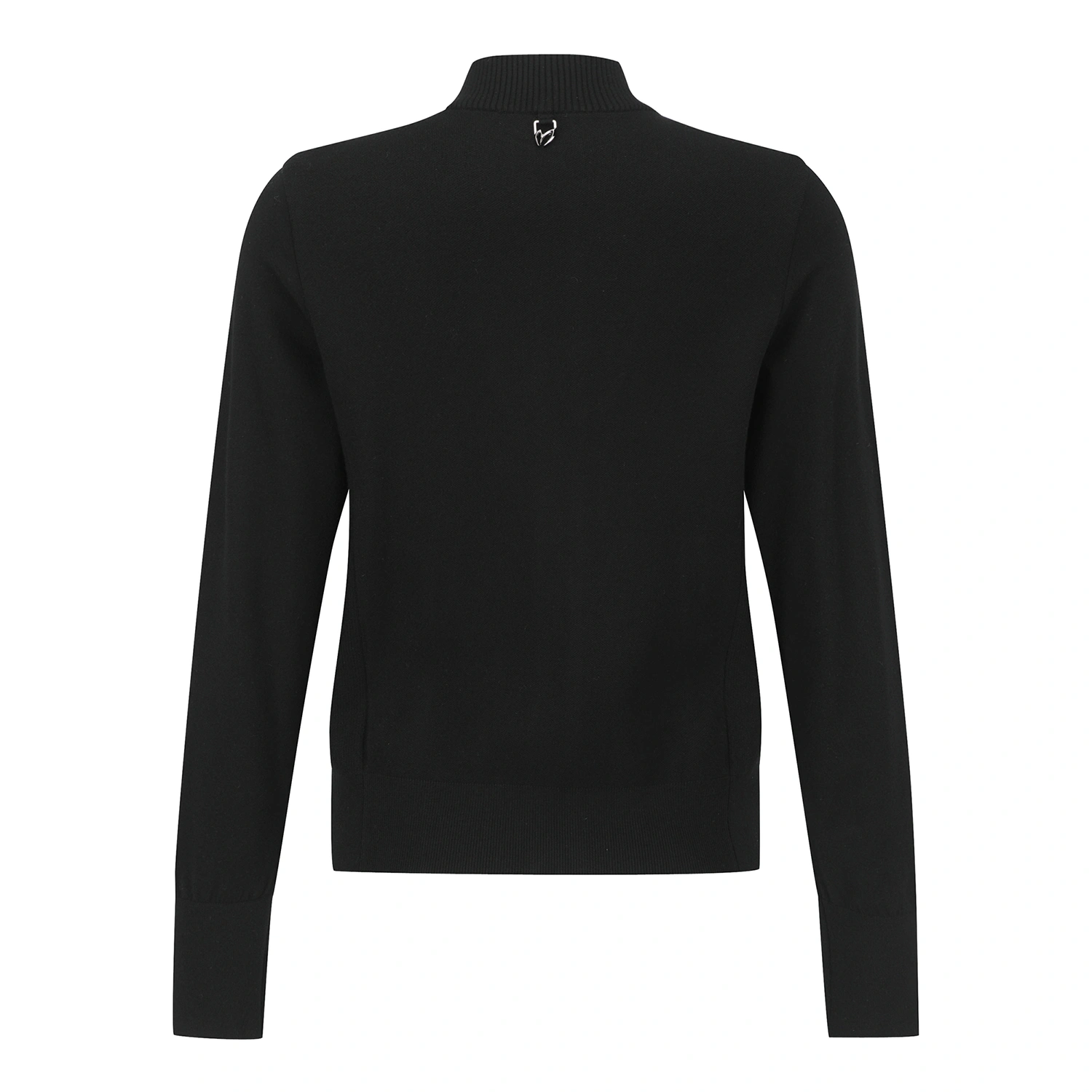 Áo knit golf nữ cổ đứng họa tiết logo đen — ảnh 2