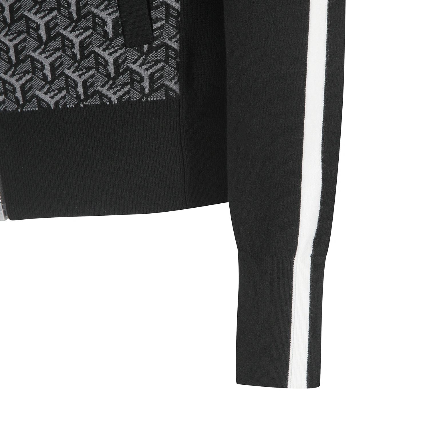 Áo knit golf nữ cổ đứng họa tiết logo đen — ảnh 4
