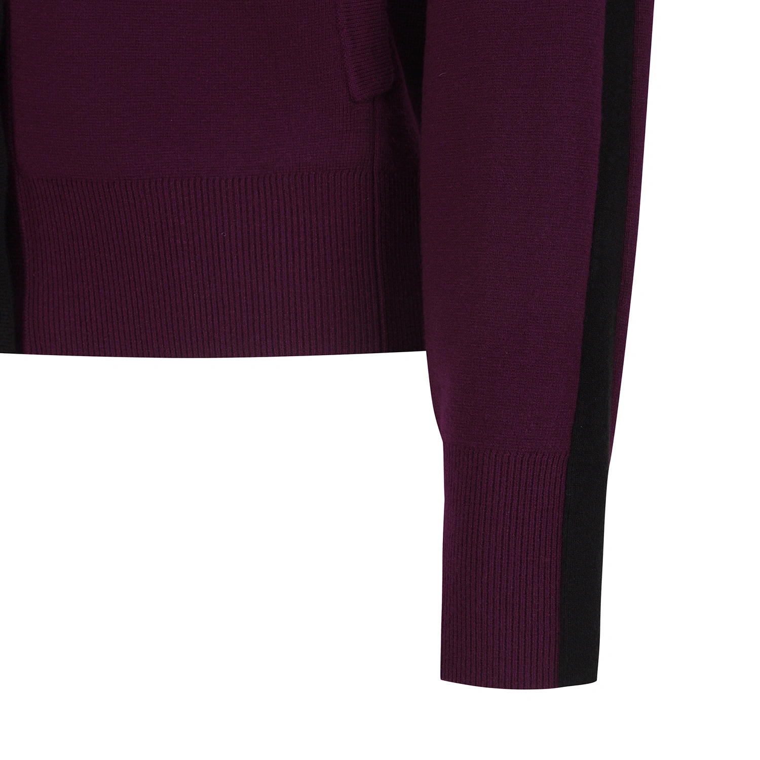 Áo knit golf nữ cổ V viền đen màu tím — ảnh 5