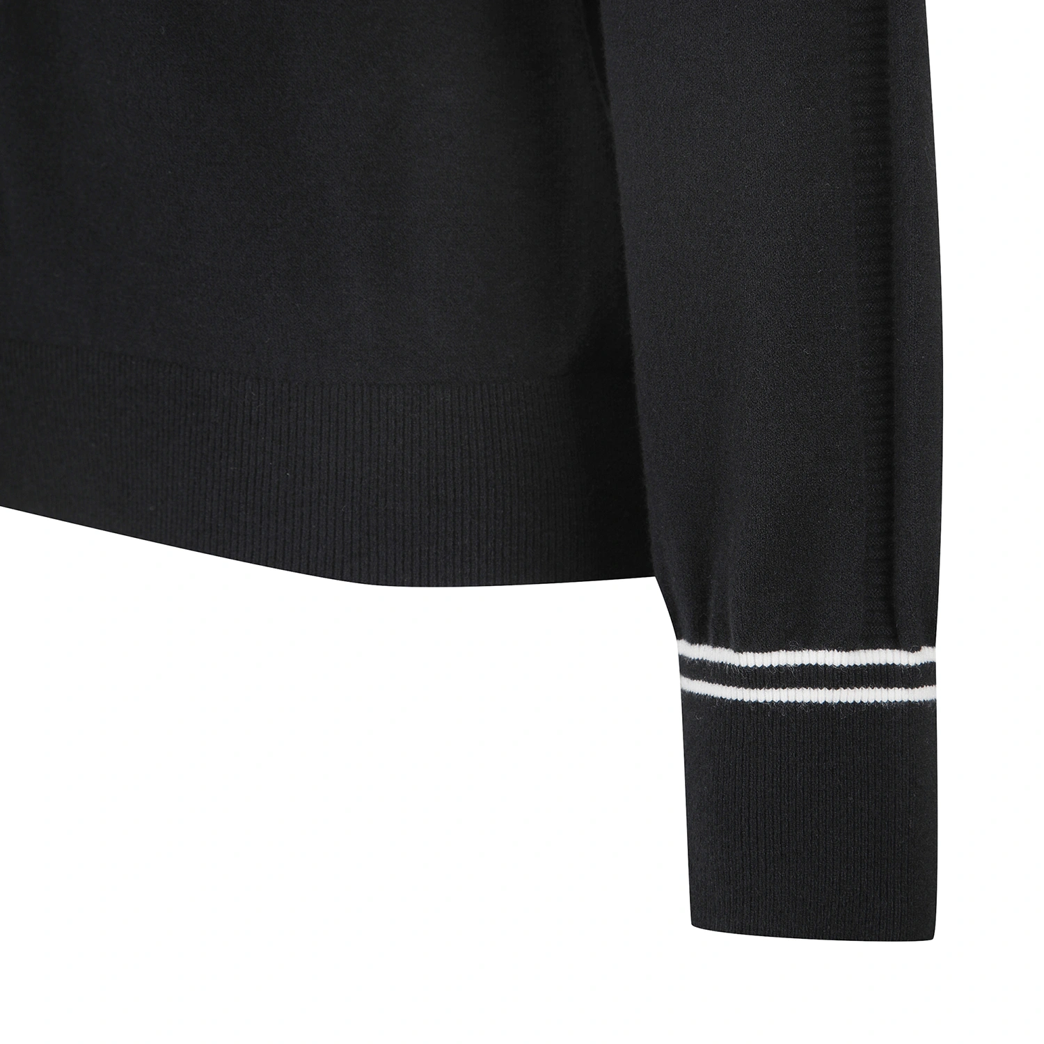Áo knit golf nữ cổ bẻ họa tiết logo màu đen — ảnh 5
