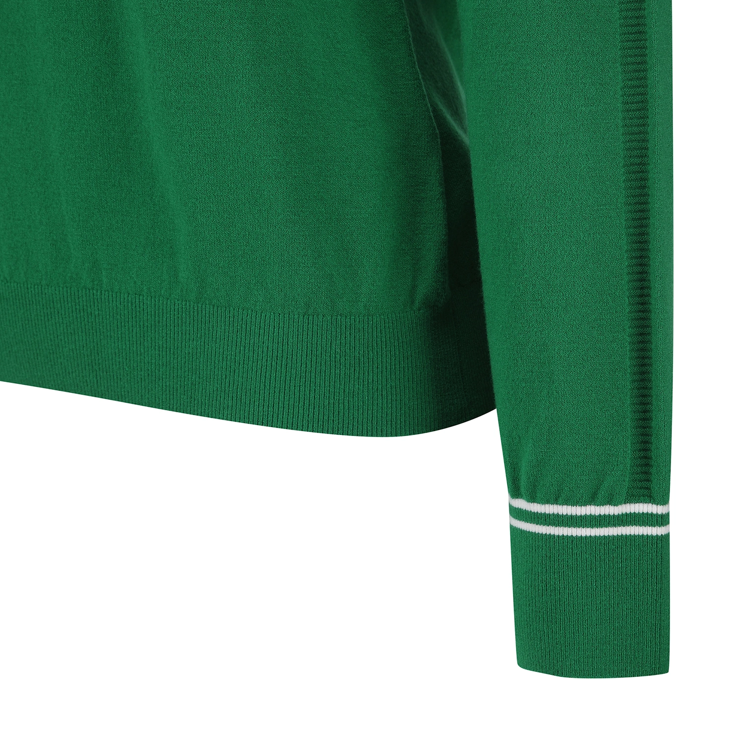Áo knit golf nữ cổ bẻ tay dài màu xanh lá — ảnh 4