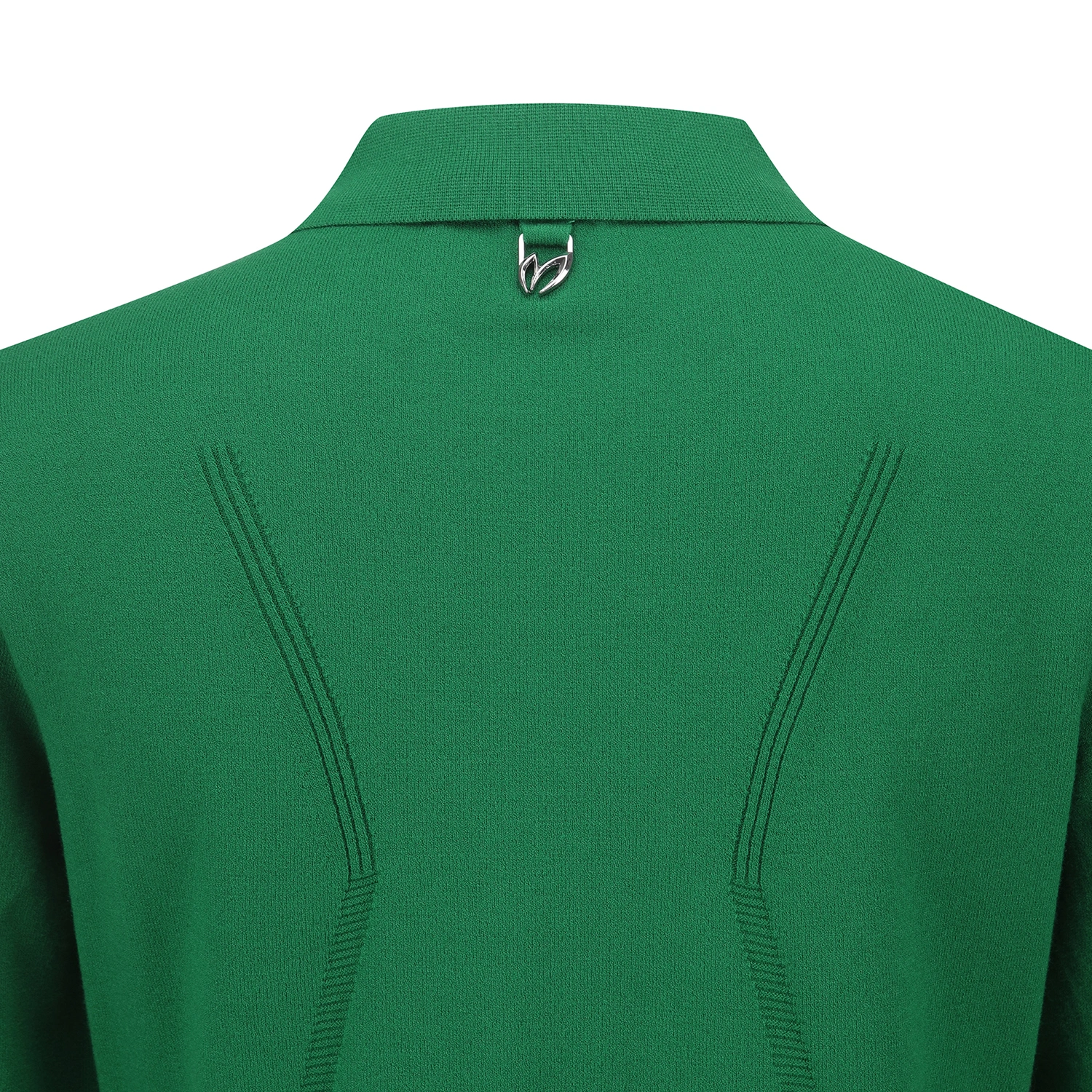 Áo knit golf nữ cổ bẻ tay dài màu xanh lá — ảnh 5