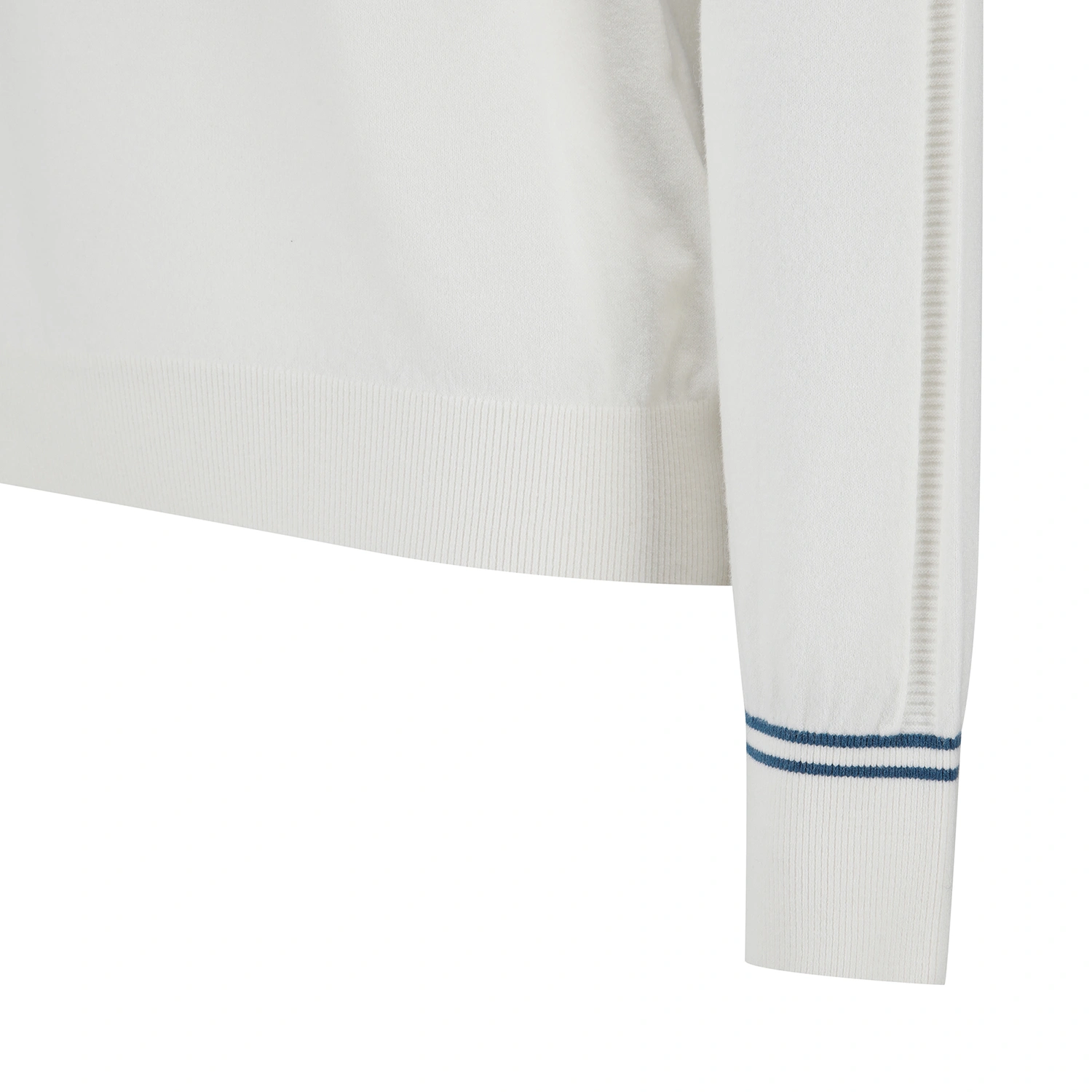 Áo knit golf nữ cổ bẻ tay dài màu ngà — ảnh 4