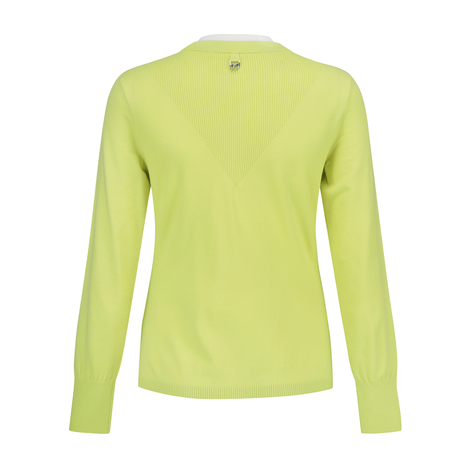 Áo knit golf nữ tay dài viền trắng màu xanh chanh — ảnh 2