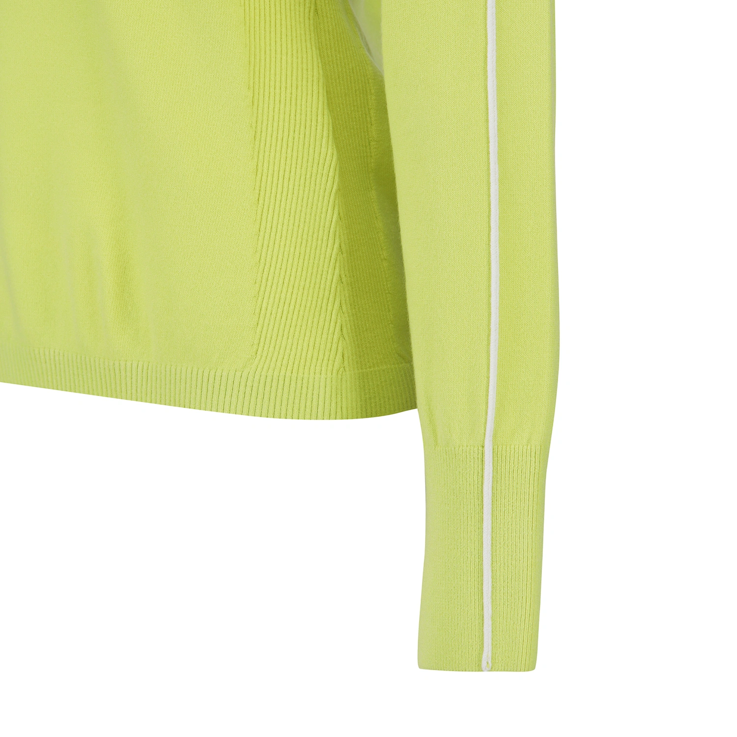Áo knit golf nữ tay dài viền trắng màu xanh chanh — ảnh 4