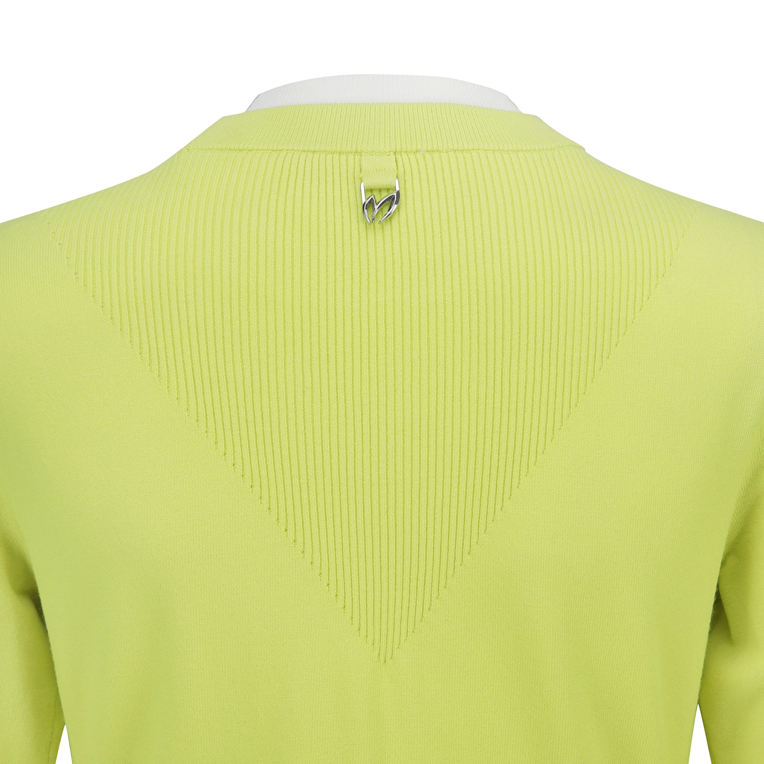 Áo knit golf nữ tay dài viền trắng màu xanh chanh — ảnh 5