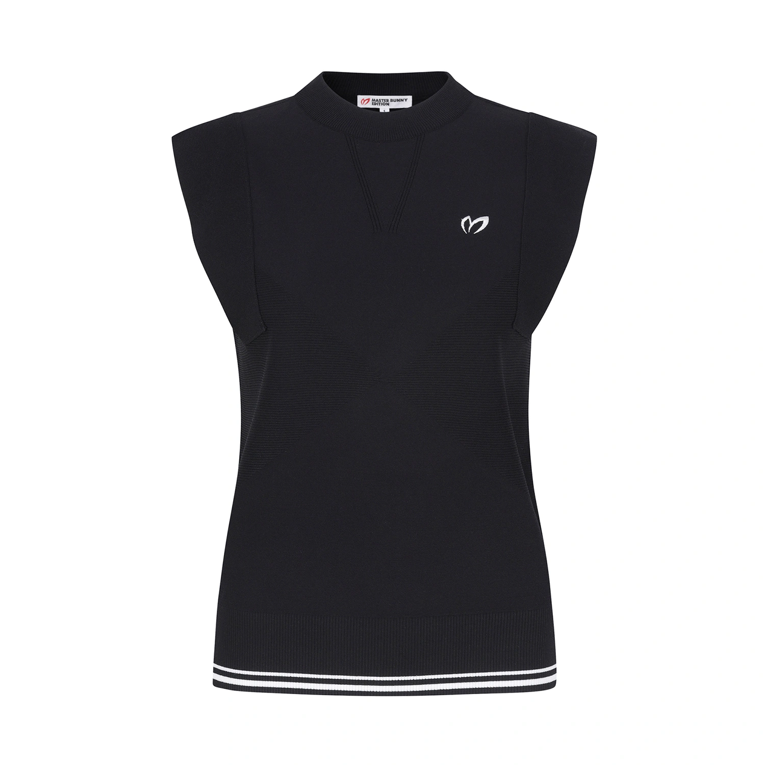 Áo vest golf nữ Master Bunny Edition màu đen cổ tròn sát tay phong cách Hàn Quốc