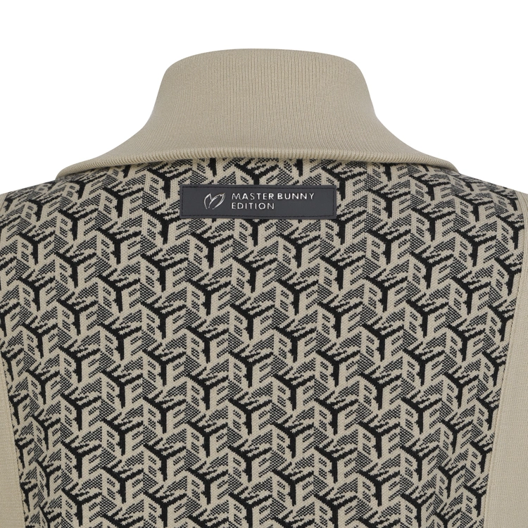 Áo vest golf nữ cổ cao họa tiết Monogram màu be — ảnh 6