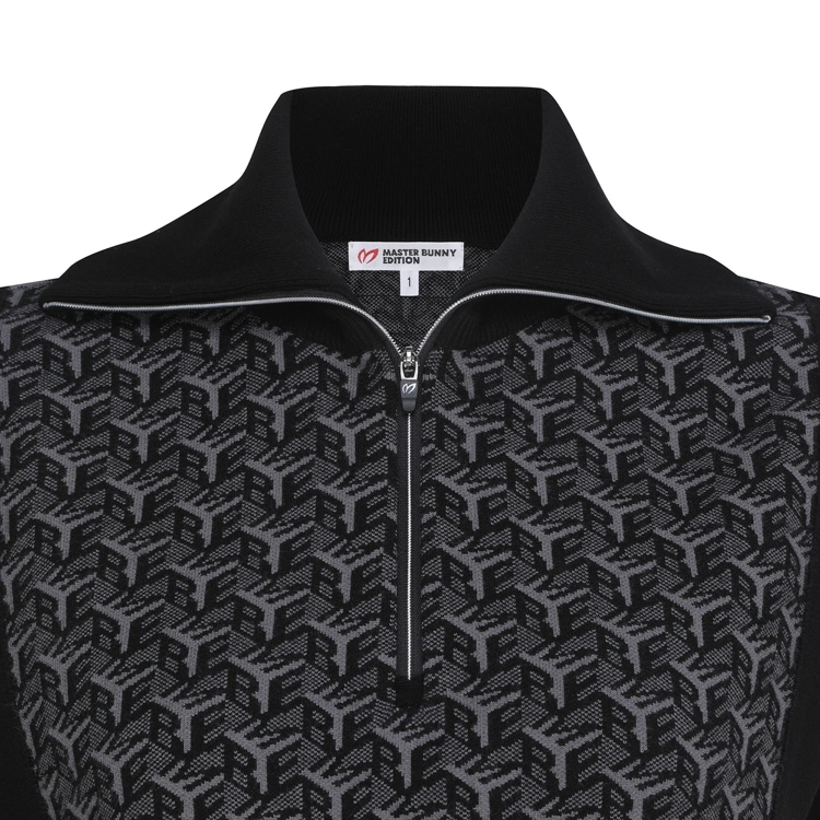 Áo vest golf nữ dáng suông cổ cao màu đen — ảnh 3