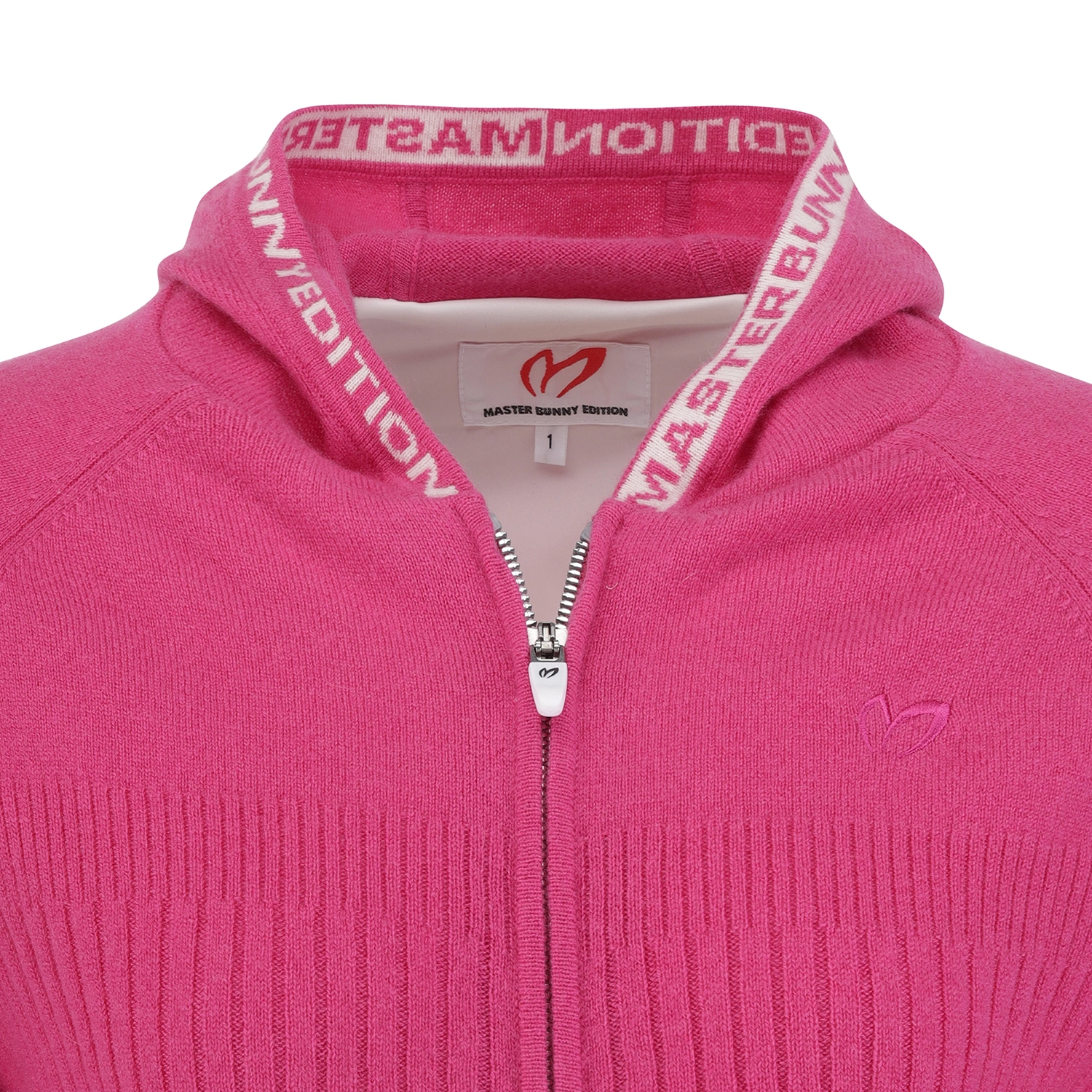 Áo knit golf nữ tay lửng có khóa màu hồng — ảnh 3