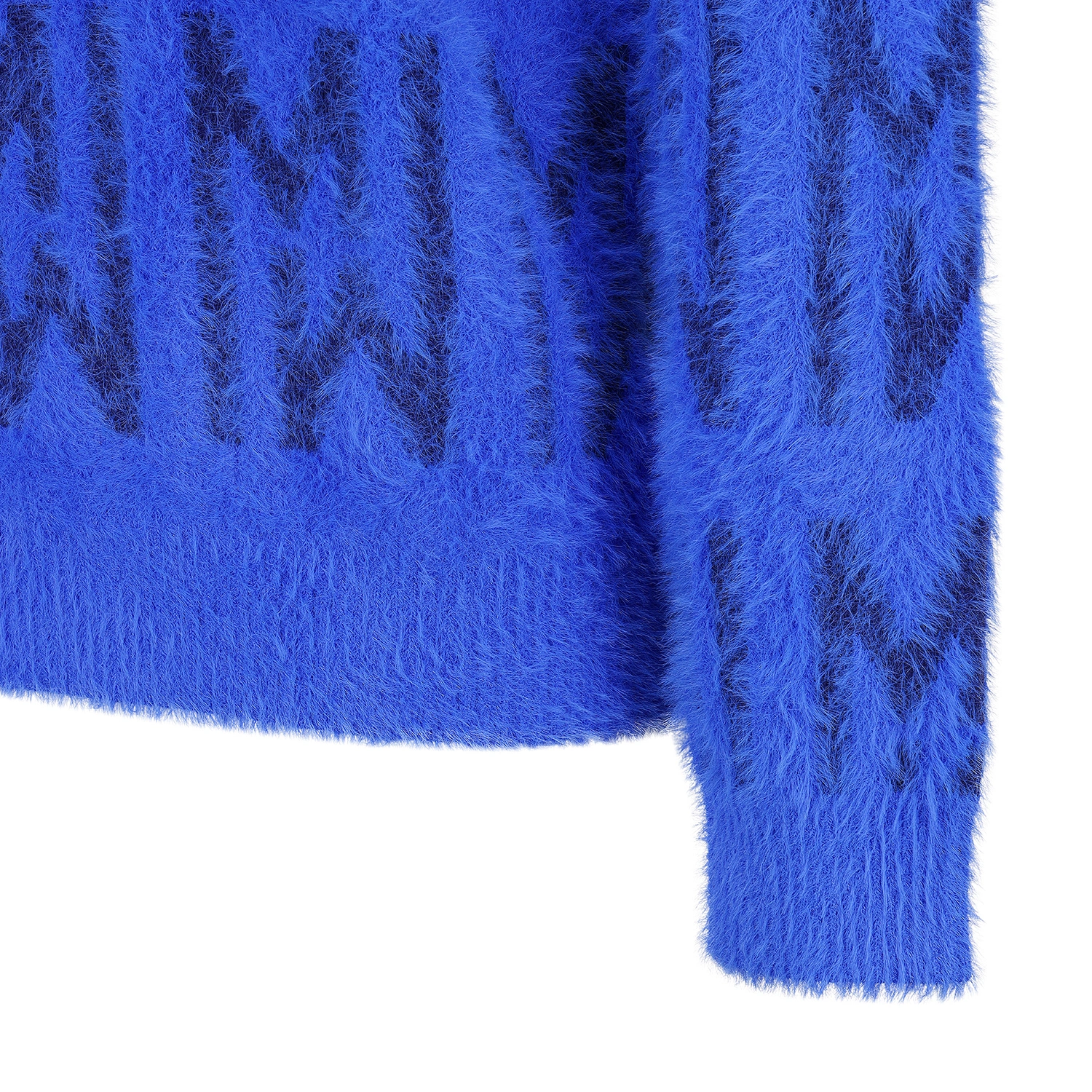 Áo knit golf nữ họa tiết chữ màu xanh dương — ảnh 4