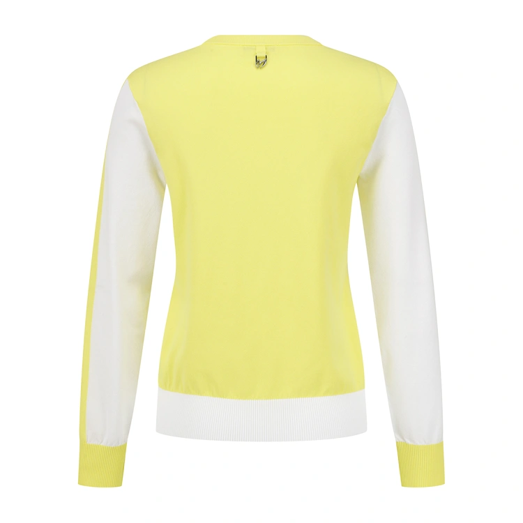 Áo knit golf nữ tay dài phối viền vàng — ảnh 2