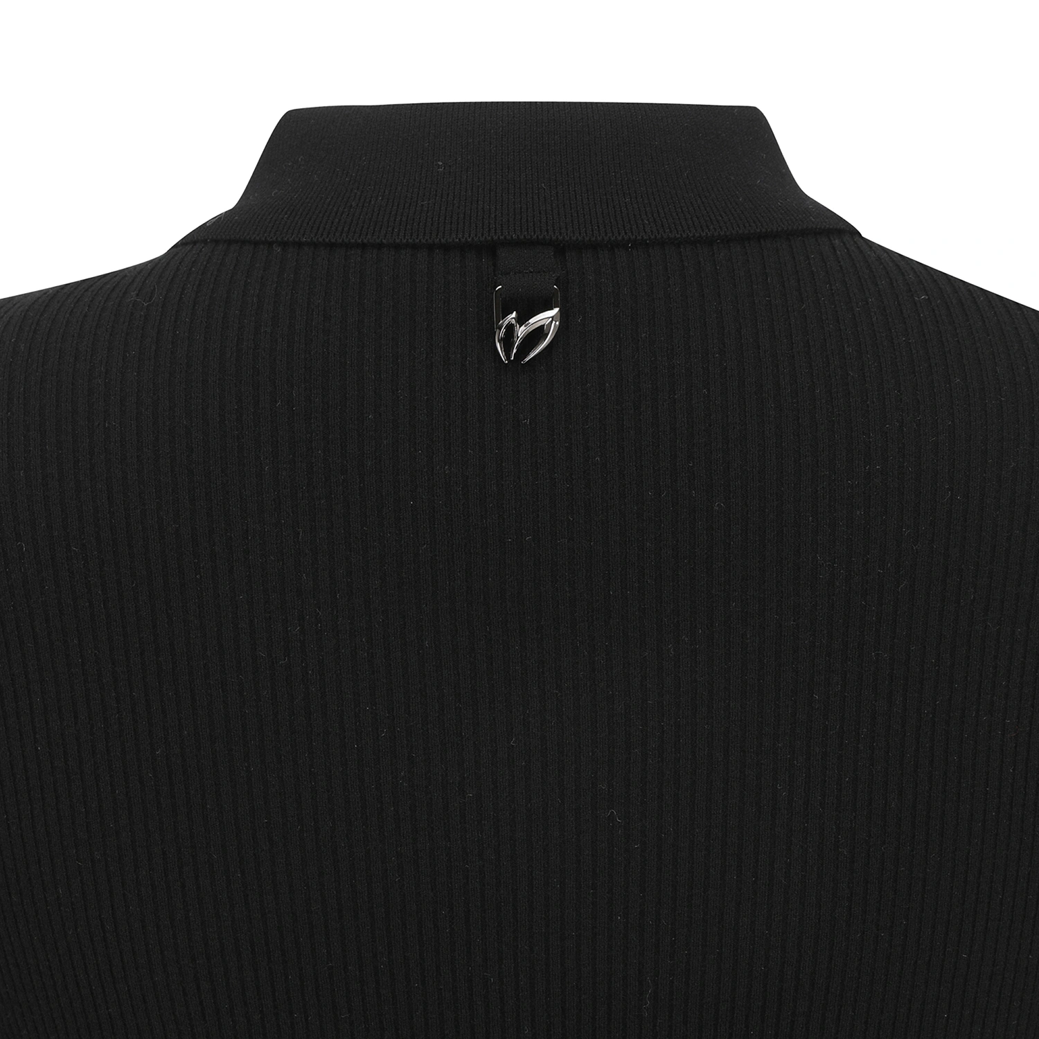 Áo knit golf nữ tay dài phối chữ ngang màu đen — ảnh 6