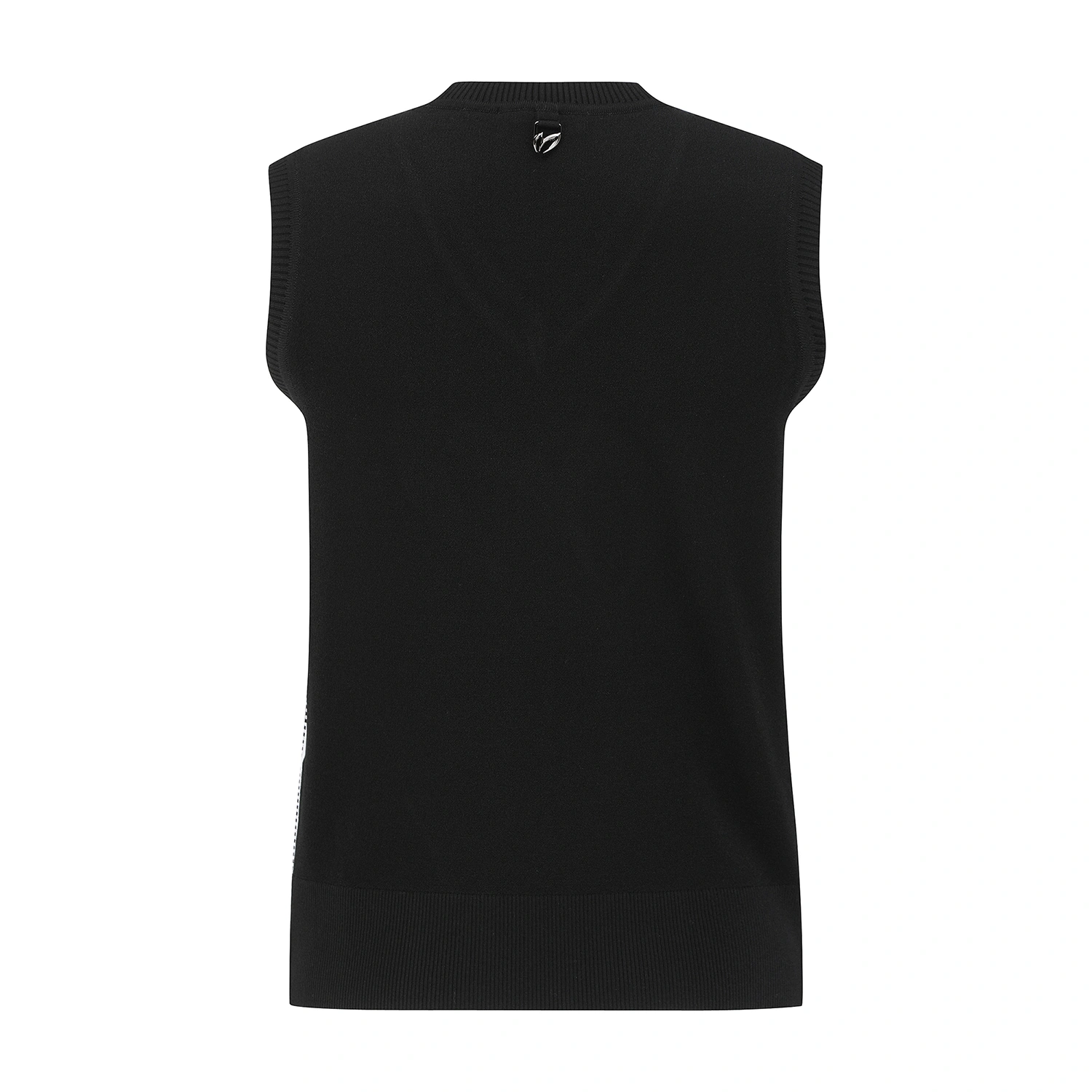 Áo vest golf nữ cổ tim trơn màu đen — ảnh 2