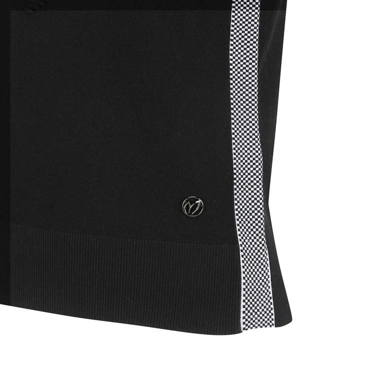 Áo vest golf nữ cổ tim trơn màu đen — ảnh 4