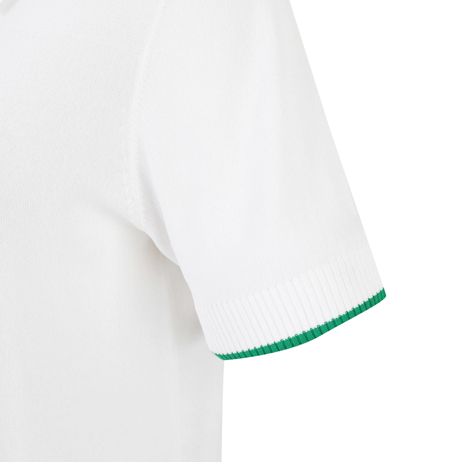 Áo knit golf nữ cổ bẻ tay ngắn màu trắng viền xanh — ảnh 5