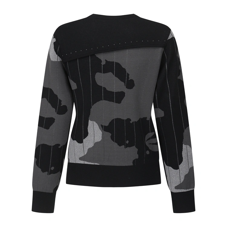 Áo knit golf nữ họa tiết camo phối đen — ảnh 3
