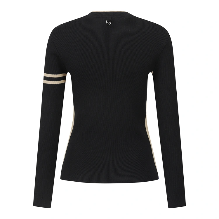 Áo knit golf nữ tay dài logo Master Bunny màu đen — ảnh 2