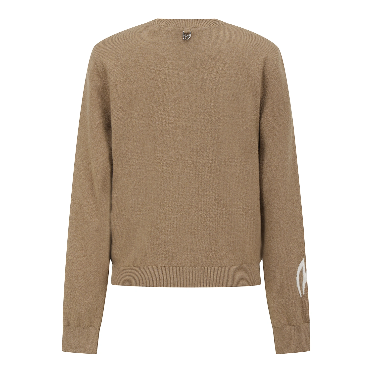 Áo knit golf nữ phối mút lót nhẹ màu be — ảnh 2
