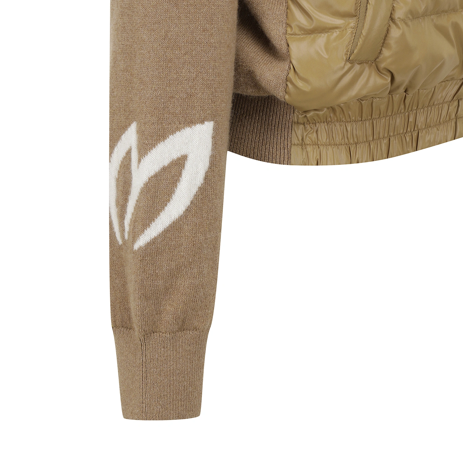 Áo knit golf nữ phối mút lót nhẹ màu be — ảnh 4