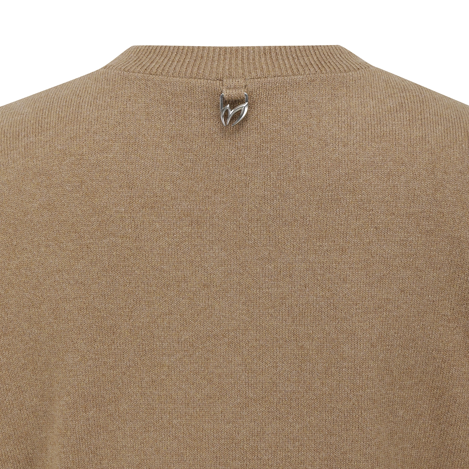 Áo knit golf nữ phối mút lót nhẹ màu be — ảnh 6