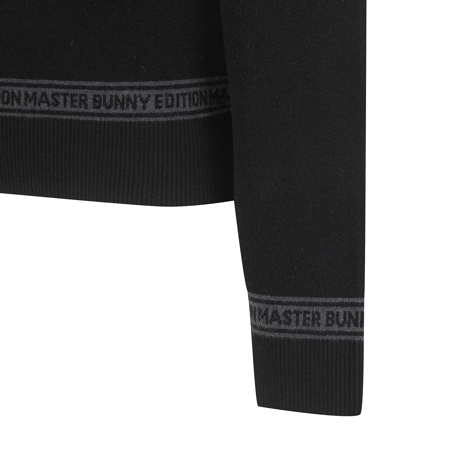 Áo knit golf nữ cổ nón tay dài màu đen — ảnh 4