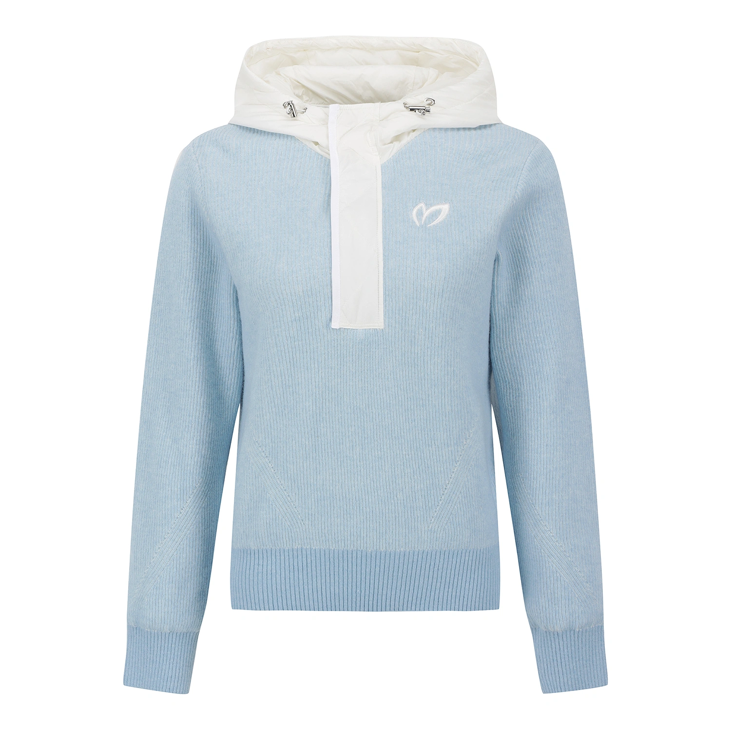 Áo knit golf nữ Master Bunny Edition màu xanh dương phối mũ trắng tay dài sang trọng