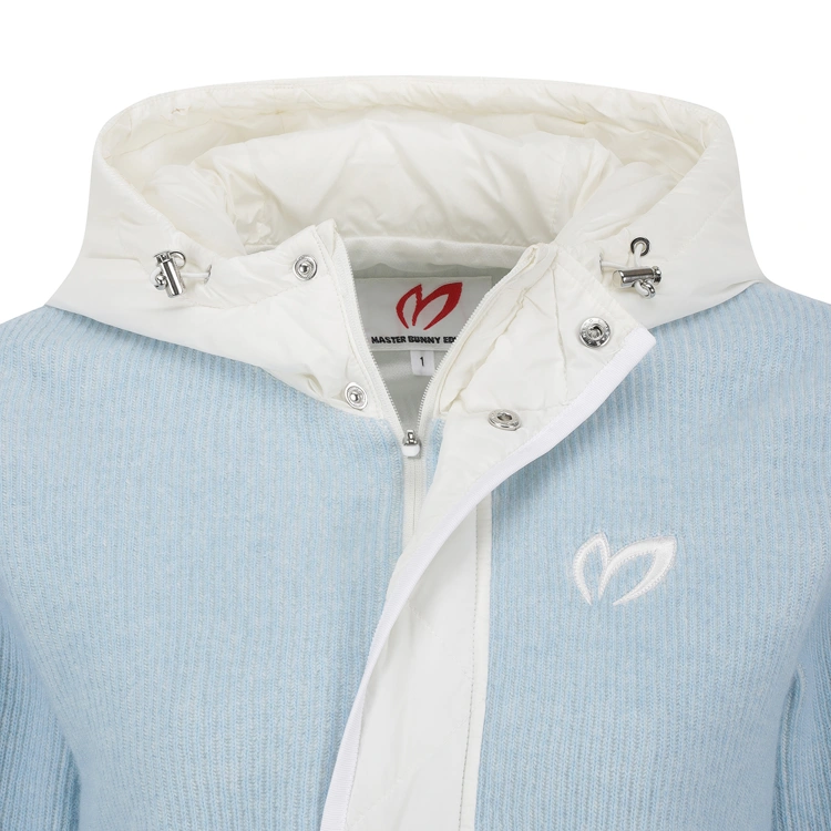 Áo knit golf nữ phối mũ trắng màu xanh dương — ảnh 3