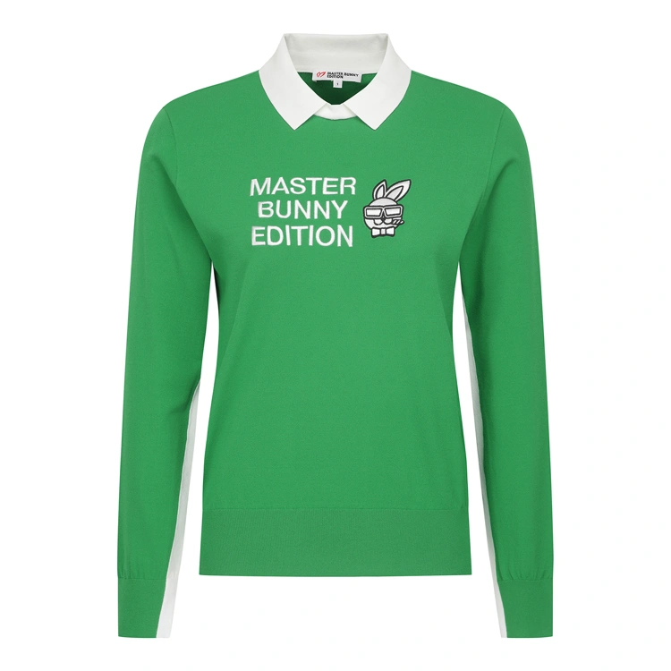 Áo knit golf nữ — Master Bunny Edition (Xanh lá) — Master Bunny Edition | Seoul Golf Fashion