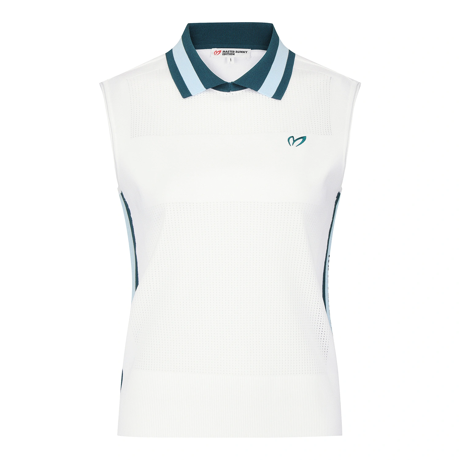 Áo vest golf nữ không tay cổ bẻ màu trắng — Master Bunny Edition | Seoul Golf Fashion