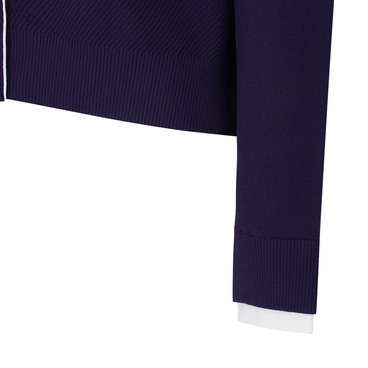 Áo knit golf nữ phối cổ sơ mi màu tím — ảnh 5