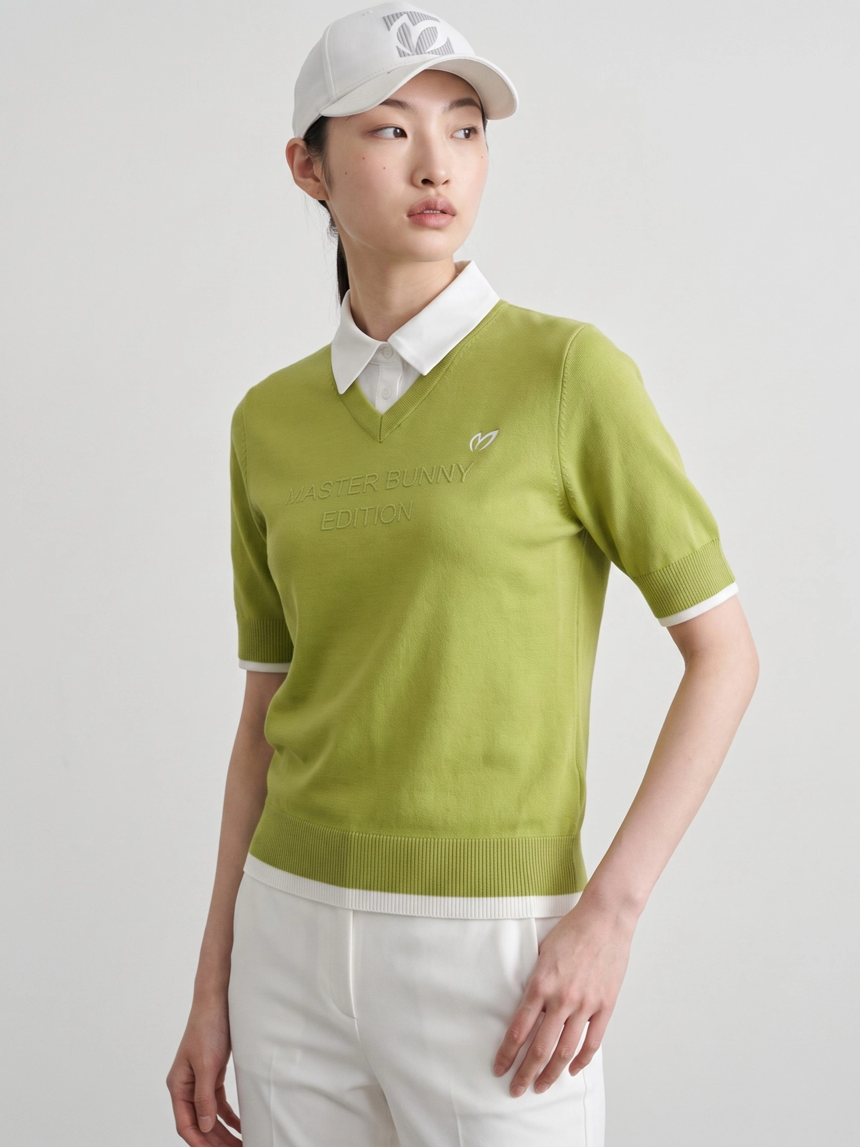 Áo knit golf nữ — Master Bunny Edition (Xanh lá) — Master Bunny Edition | Seoul Golf Fashion