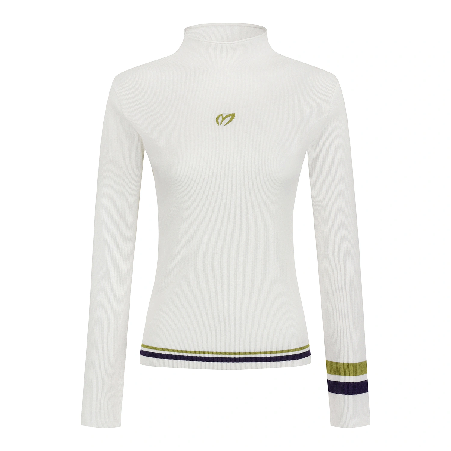 Áo knit golf nữ cổ cao trắng — ảnh 2