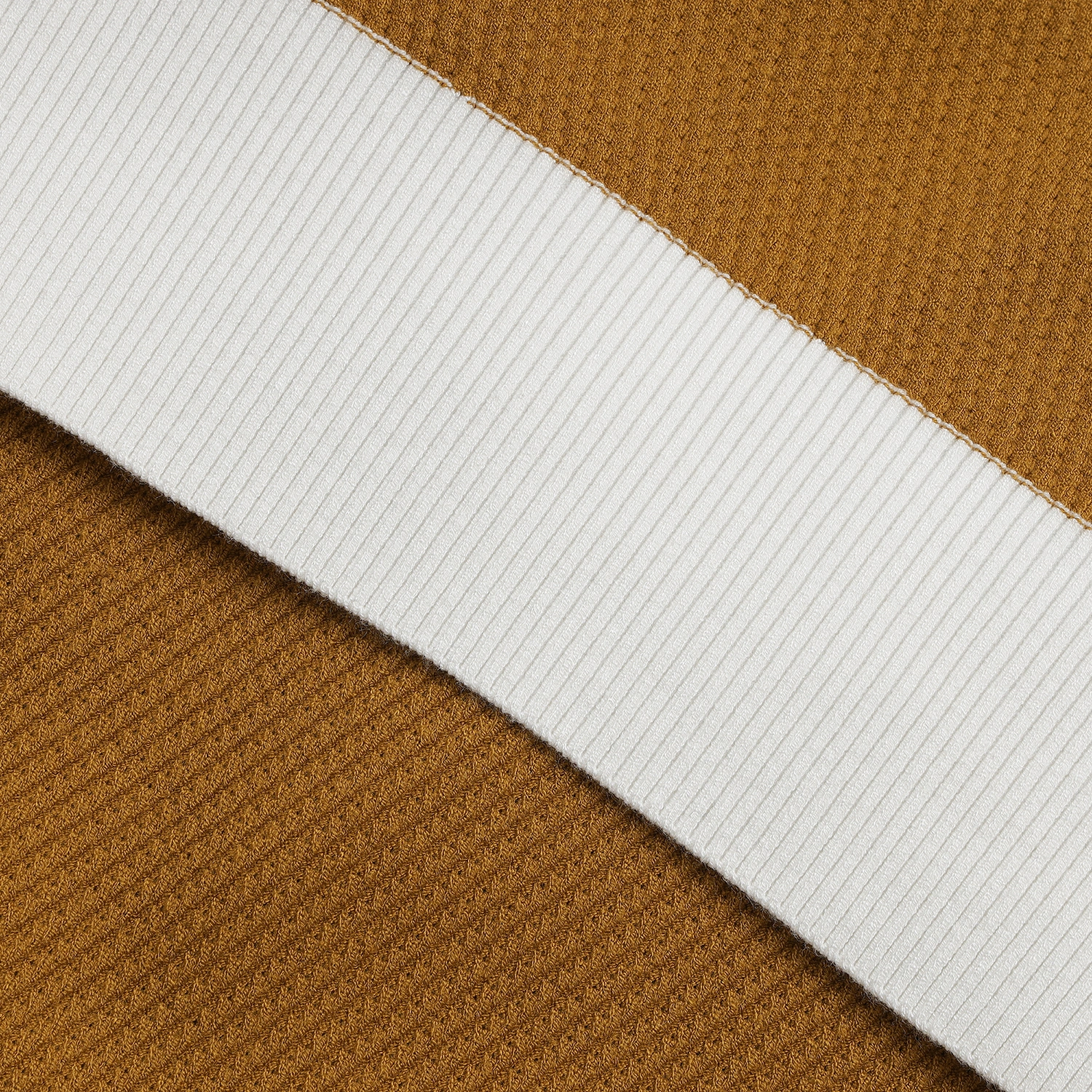 Áo knit golf nữ cổ bẻ phối màu vàng mustard trắng — ảnh 5