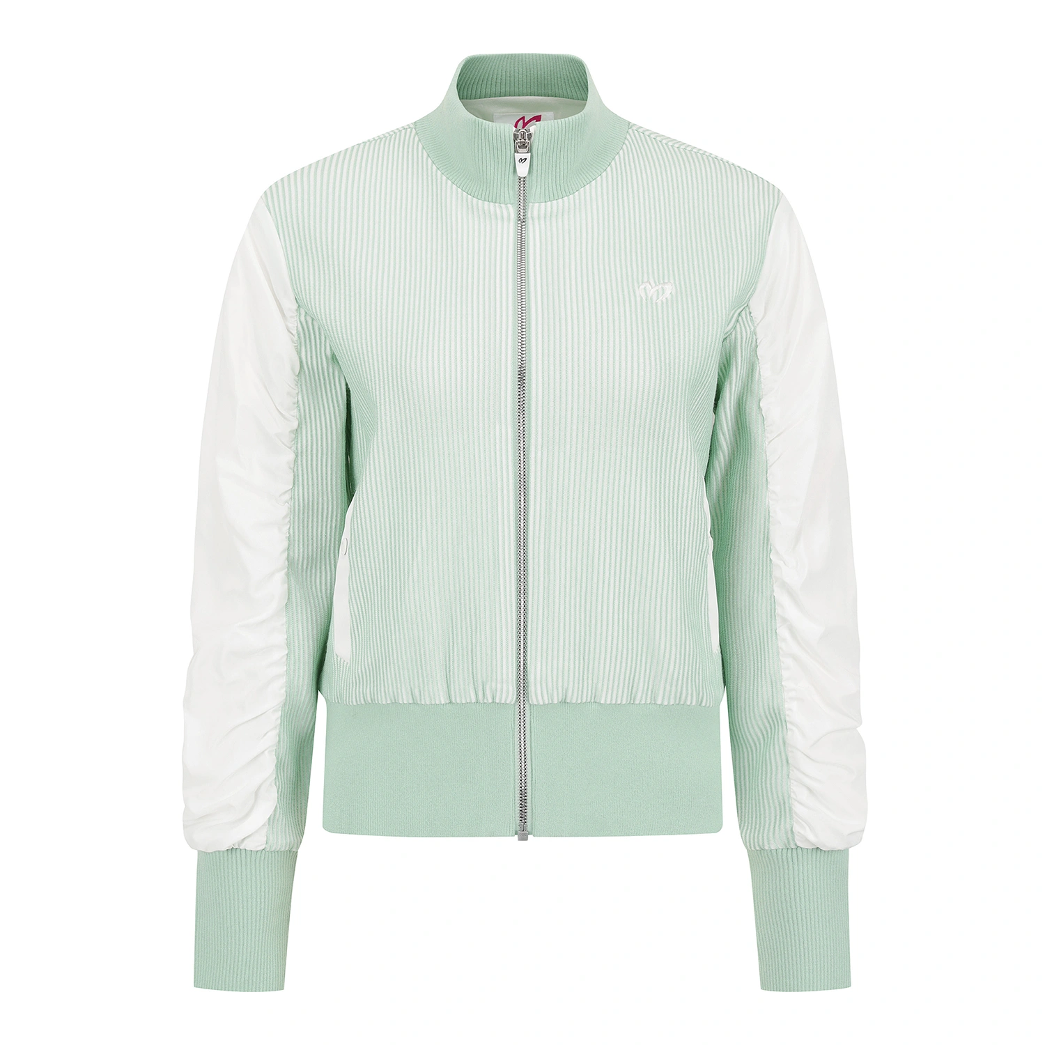 Áo khoác golf nữ cổ trụ phom dáng bomber xanh mint — Master Bunny Edition | Seoul Golf Fashion