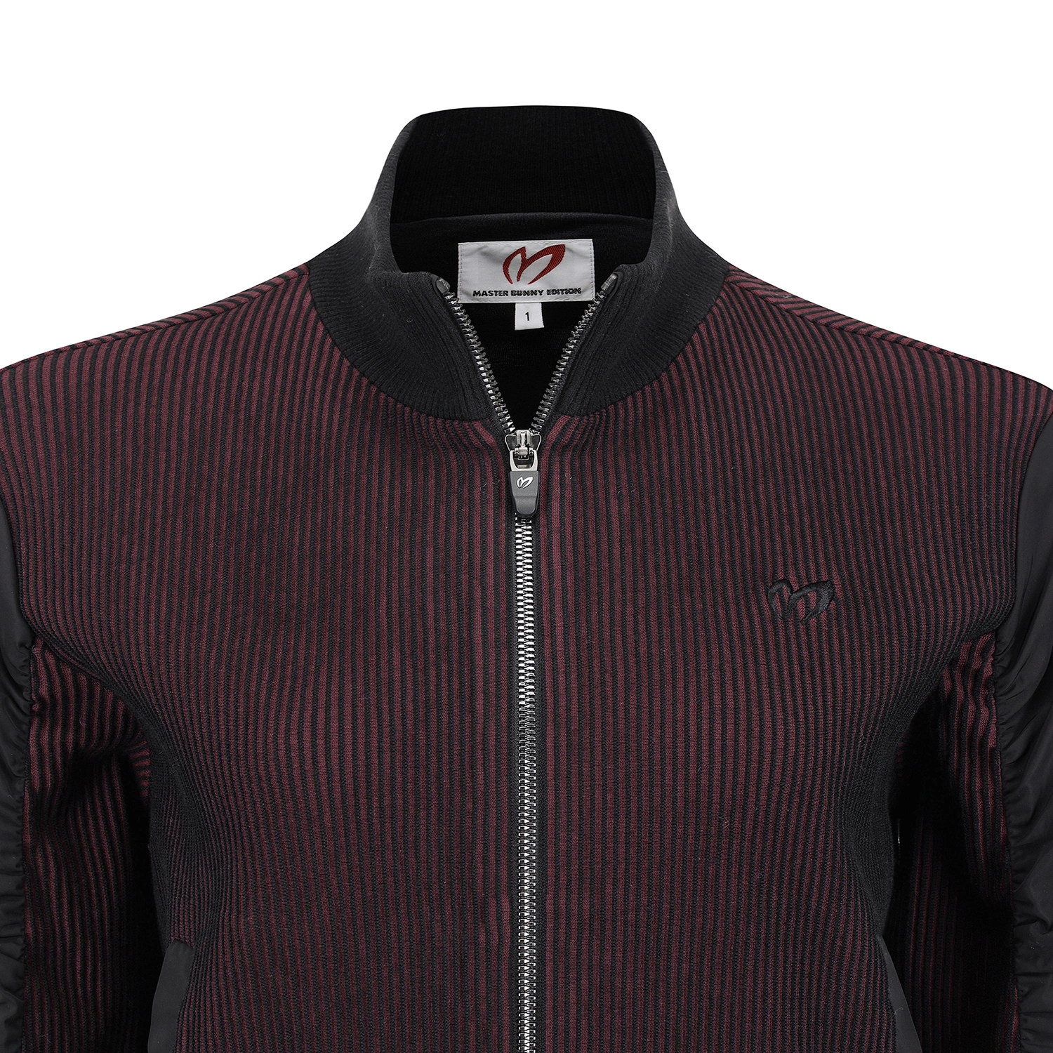 Áo knit golf nữ phối tay dài chun nhún màu đỏ rượu vang — ảnh 3