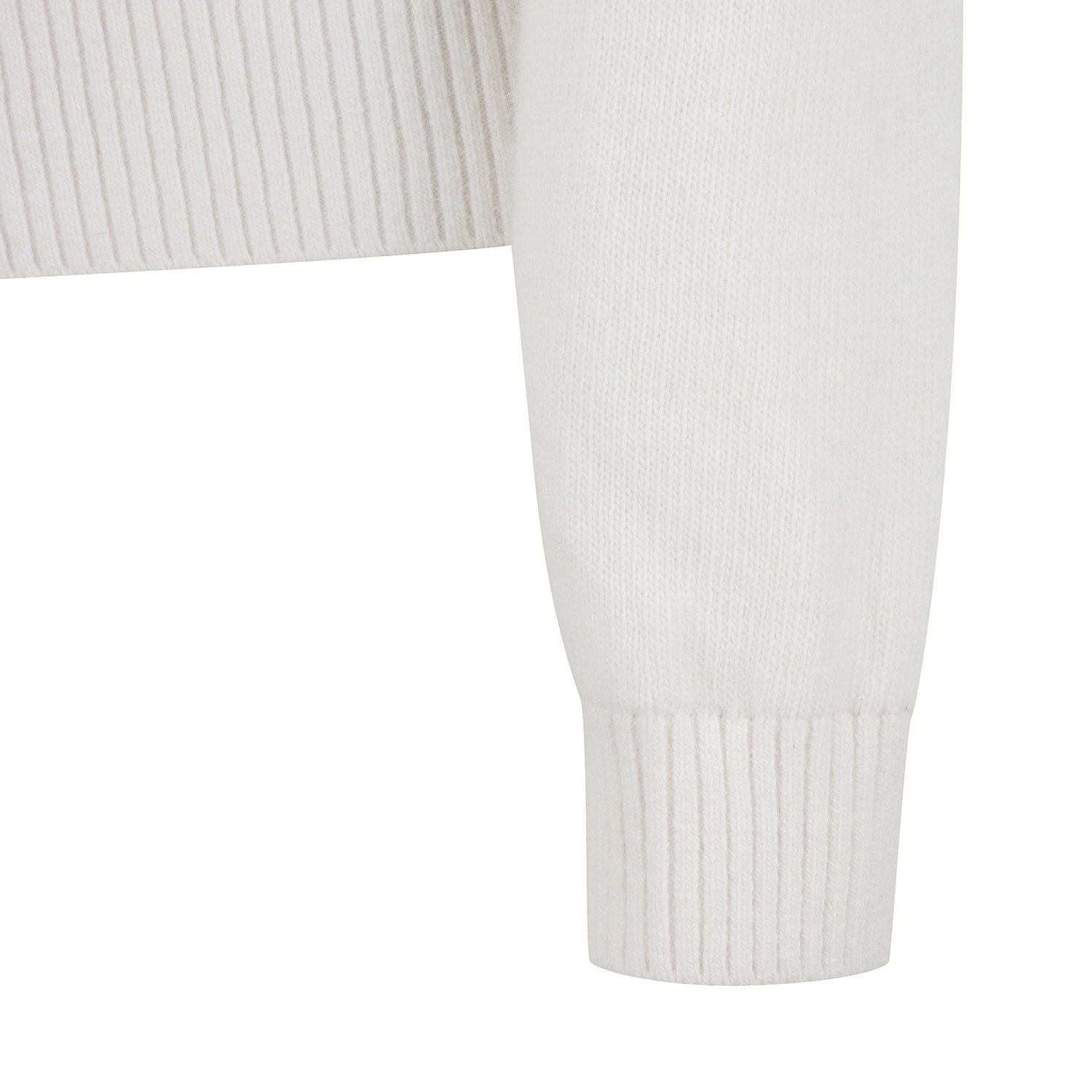 Áo knit golf nữ phối thân bông màu trắng — ảnh 4