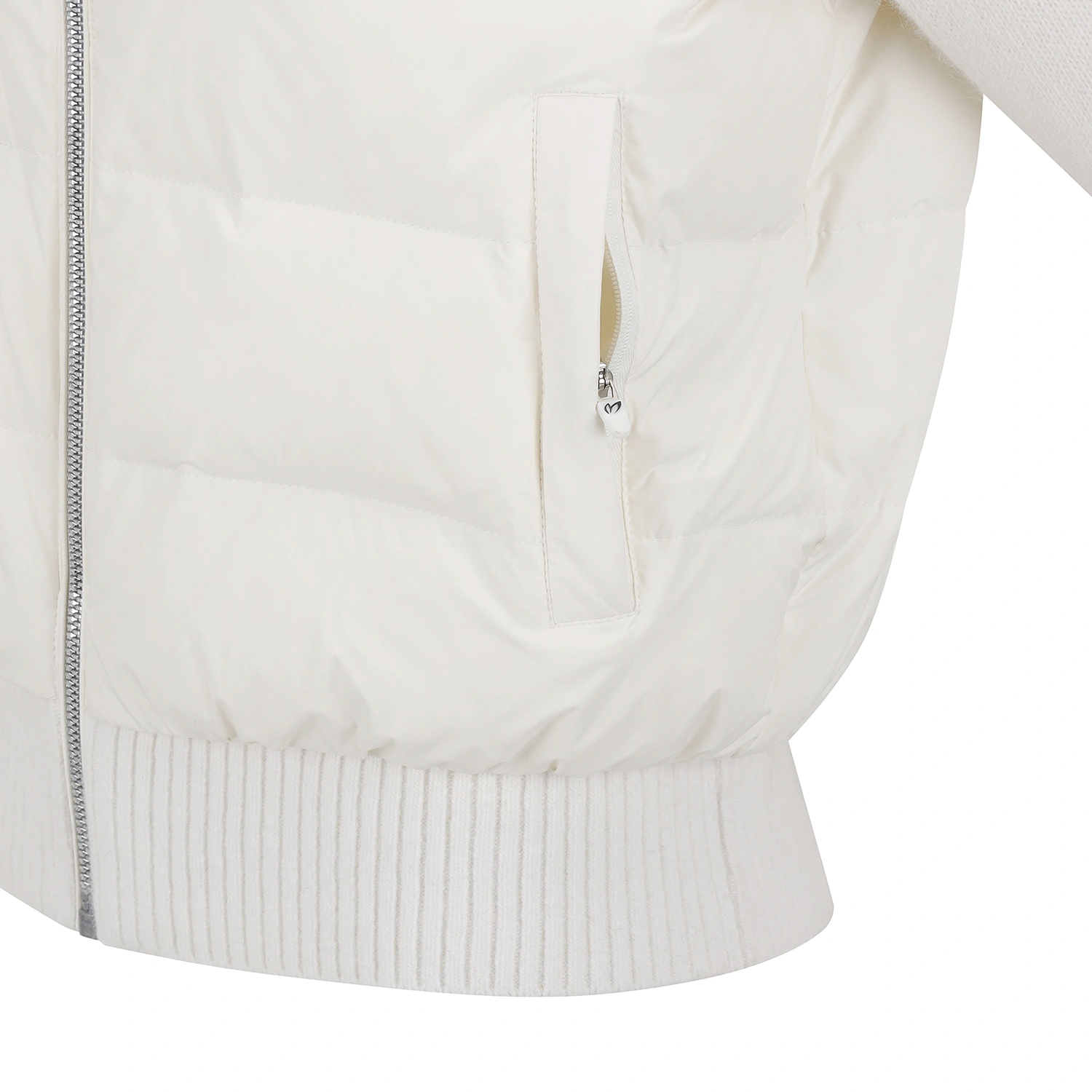 Áo knit golf nữ phối thân bông màu trắng — ảnh 6
