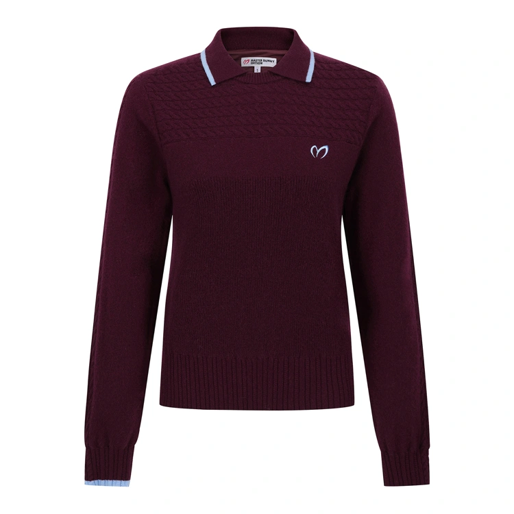 Áo knit golf nữ — Master Bunny Edition (Đỏ rượu vang) — Master Bunny Edition | Seoul Golf Fashion