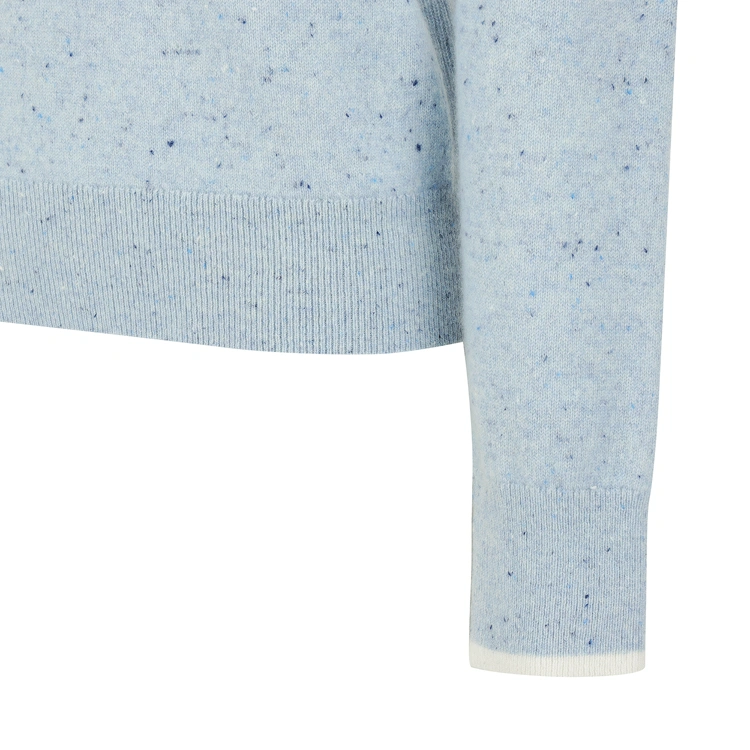 Áo knit golf nữ dáng ôm cổ tròn màu xanh dương — ảnh 4
