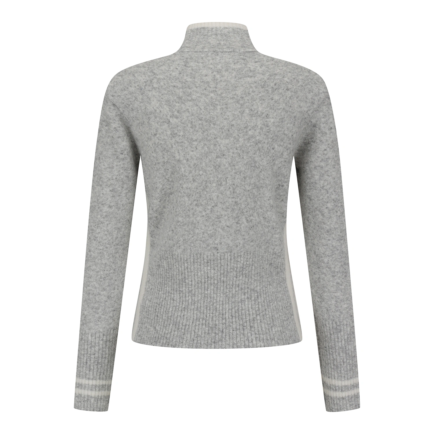 Áo knit golf nữ cổ cao màu xám — ảnh 2