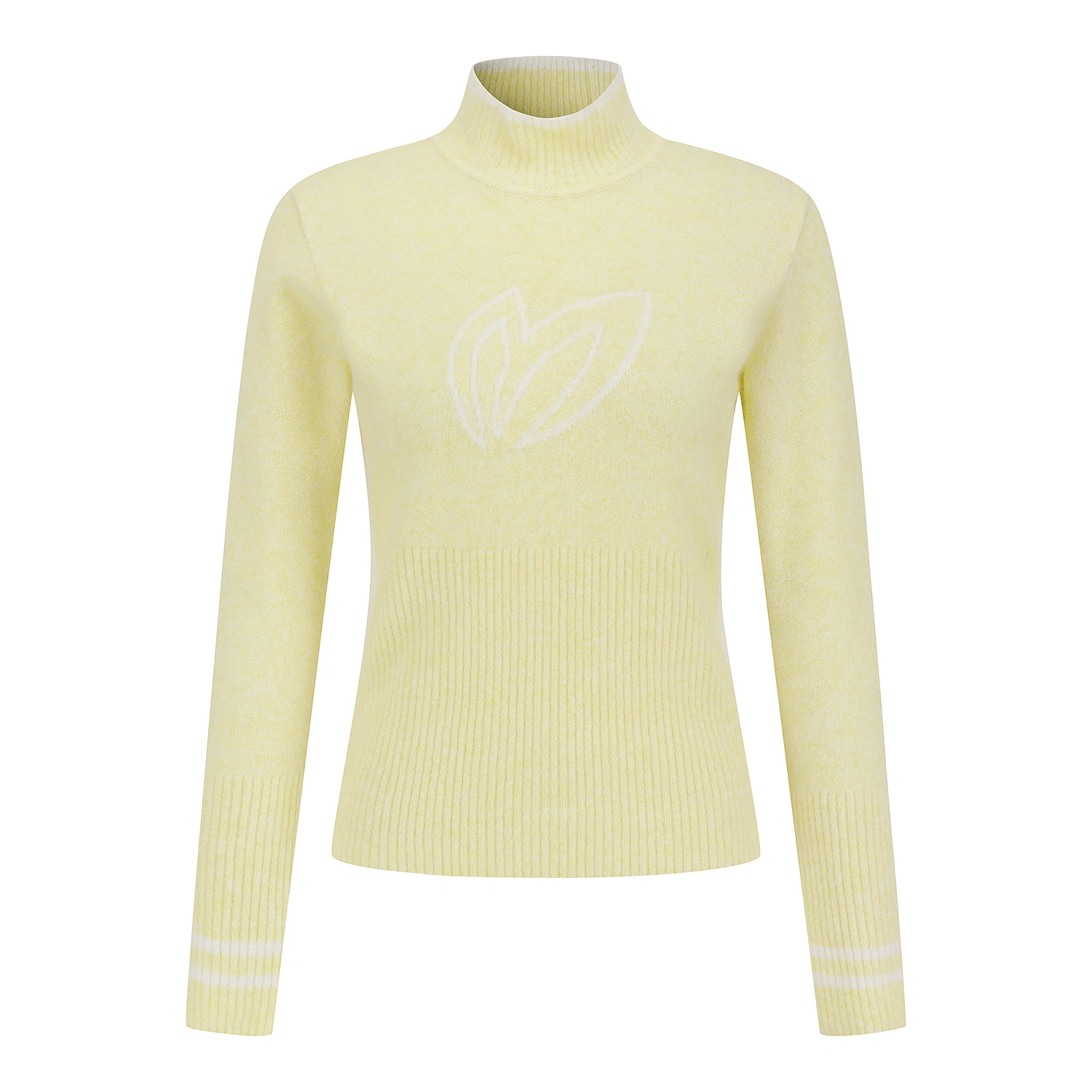 Áo knit golf nữ cổ cao tay dài màu vàng — Master Bunny Edition | Seoul Golf Fashion