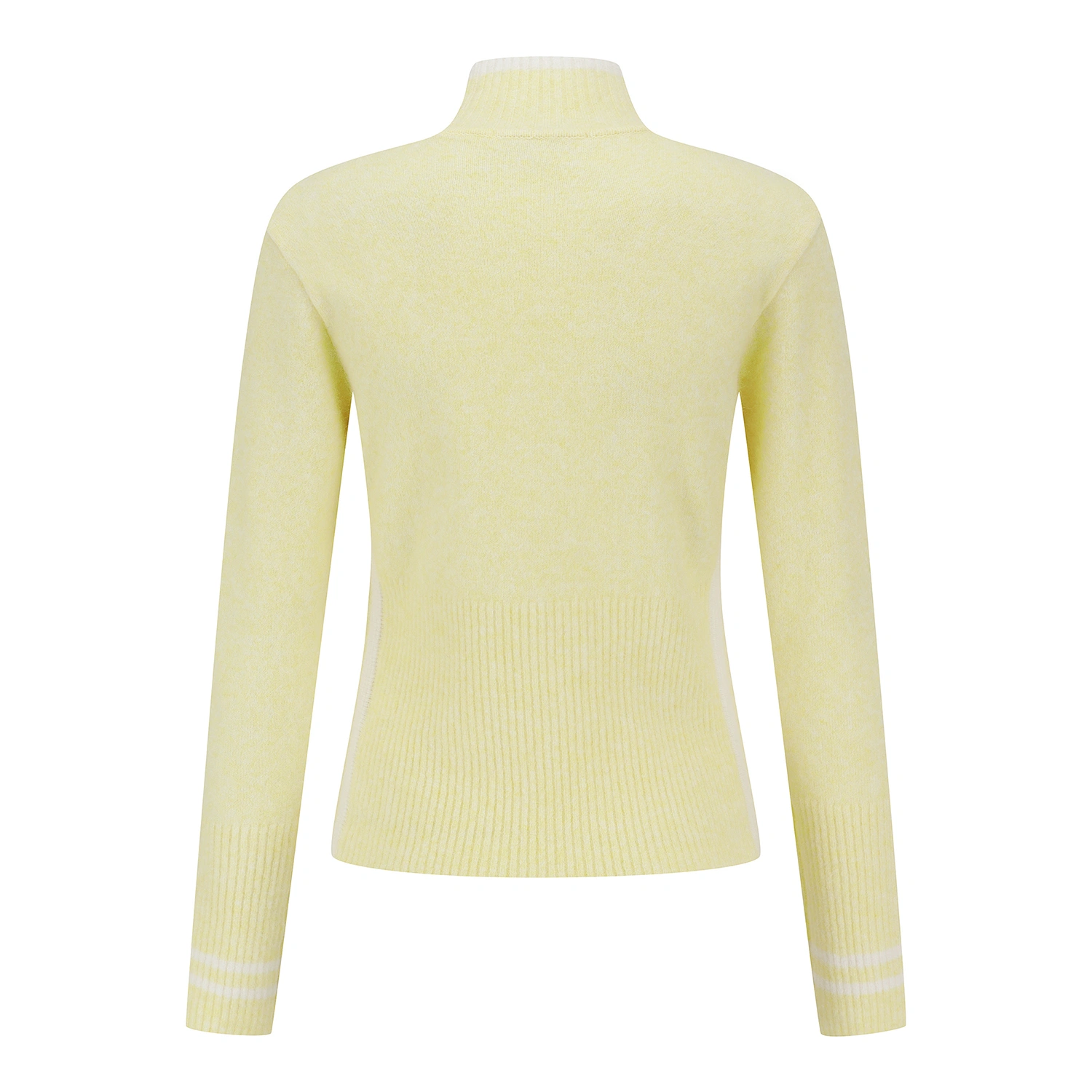Áo knit golf nữ cổ cao tay dài màu vàng — ảnh 2
